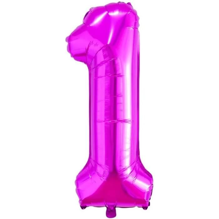 Ballon Chiffre 1 En Foil Vert - 101 Cm (Gonflé 85 Cm) - Pour Anniversaire, Fête Et Événements