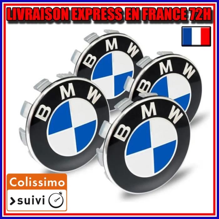 4x Cache Moyeu Jante Centre De Roue enjoliveur BMW 68mm bleue et blanc Neuf FR