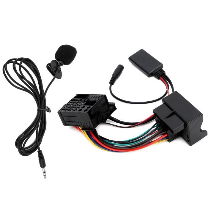 Yctze Adaptateur De Câble Pour Audio AUX-IN, 12 Broches AUX-IN Stéréo De Voiture Microphone Bluetooth Adaptateur De Câble For Remplacement Pour Audio AUX Adapté Pour CD30 CDC40 CD70 DVD90