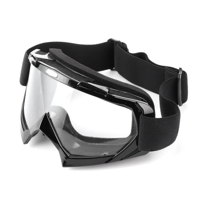 Lunettes de protection GAROSA pour moto et vélo - Coupe-vent et anti-poussière - Blanc et noir