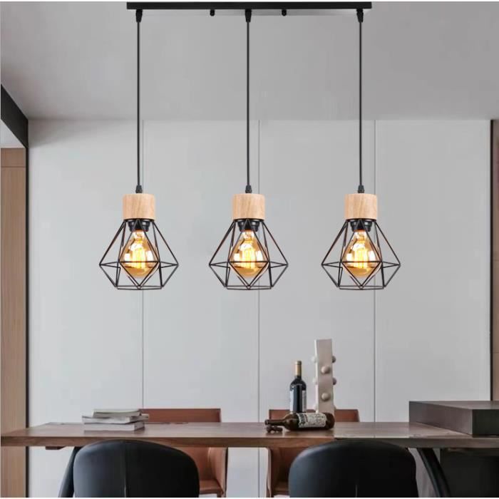 IDEGU Lustre Plafonnier en Filaire Métal Lampe Suspension Industrielle IDEGU Lustre Plafonnier en Filaire Métal Lampe Suspension Industrielle