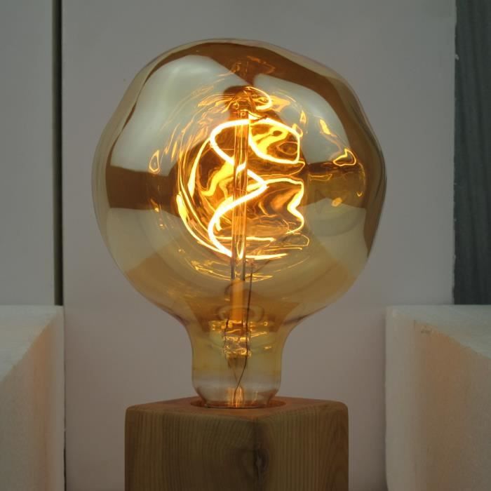 Ampoule ambrée en forme irrégulière - 3W Blanc chaud 0,000000 Ambre
