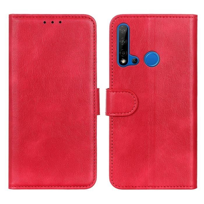 Huawei P20 Lite Etui de Protection Portefeuille Housse en Cuir Antichoc avec Stand pour Huawei P20 Lite 2019 Nova 5i Rouge Cdiscount Telephonie