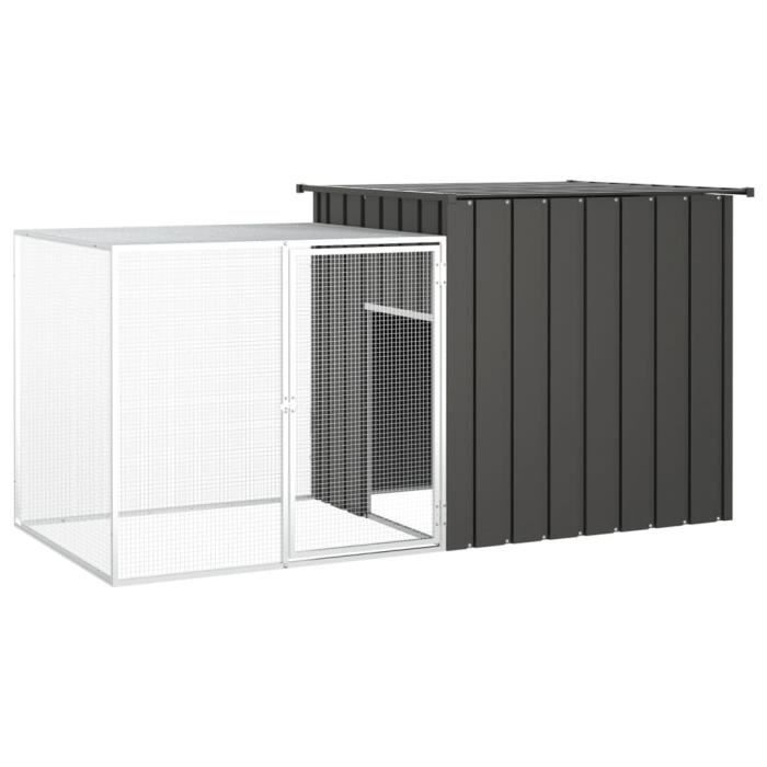 Comparer les prix de Cage pour poules Anthracite 200x91x100 cm Acier galvanisé ly0007 Mothinessto