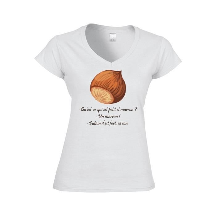 T Shirt Femme Col V Citation Kaamelott Merlin Petit Et Marron 2 L Rouge Rouge Cdiscount Pret A Porter