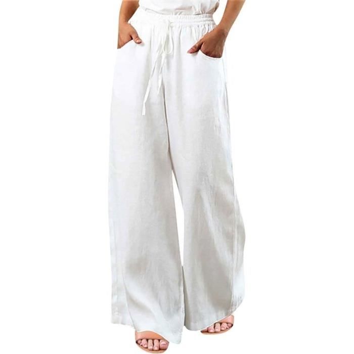 Pantalon en lin femme grande taille outlet