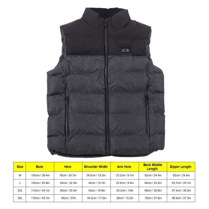 Gilet Chauffant Homme Avec Batterie Incluse - 15 Zones De Chauffage, 3 Températures - Léger Et Respirant Pour Ski Et Extérieur - 8