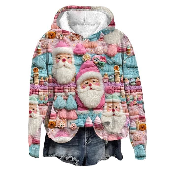 Pull De Noël Moche 3D Homme - Sweat Père Noël Drôle, Cadeau Fêtes