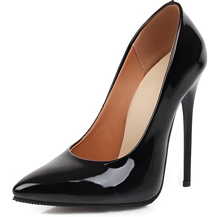 Black Escarpins Talons Hauts Fins Pour Femmes Chaussures De