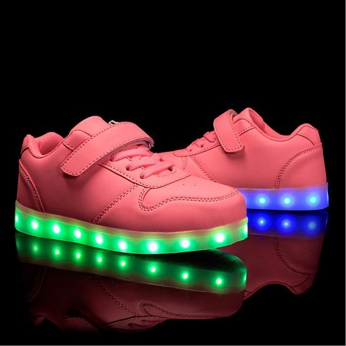 Chaussures enfants LED Gar ons Fille USB Charge Lumineuses