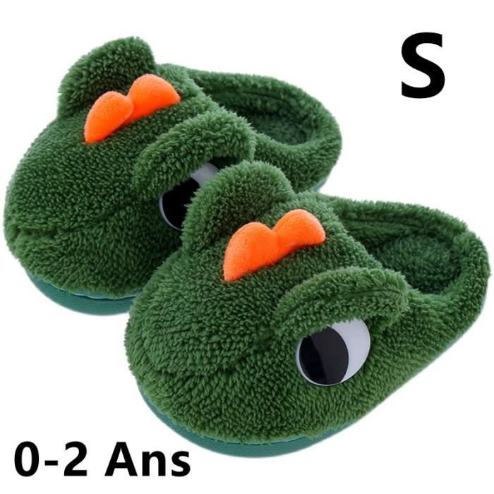 Chaussons En Peluche Chaussons Bebe Animaux Slippers Chaussons Enfants Dinosaure Antiderapant Pour Hiver Garcons Filles 0 2ans Vert Cdiscount Chaussures