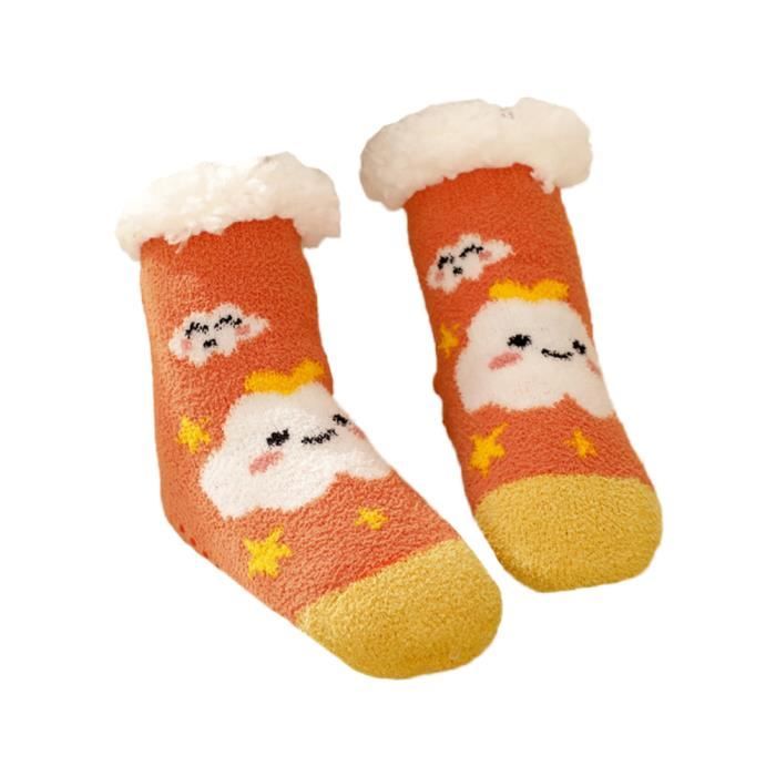 Disney Chaussettes Chaussons Fee EU 35-41, Chaussettes Fourrées Antidérapantes Fantaisie, Idee