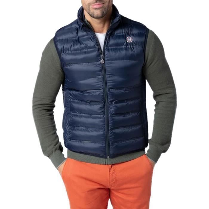 Doudoune sans manches ajustee Serge Blanco Play bleu Bleu indigo Cdiscount Pret a Porter
