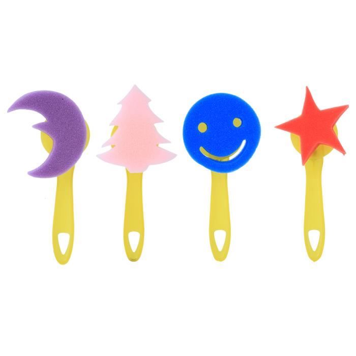 Lot De 12 Rouleaux Éponges Peinture Pour Enfants - Kit Créatif Pour Travaux Manuels, Mousse Rondes, Facile à Nettoyer - 7