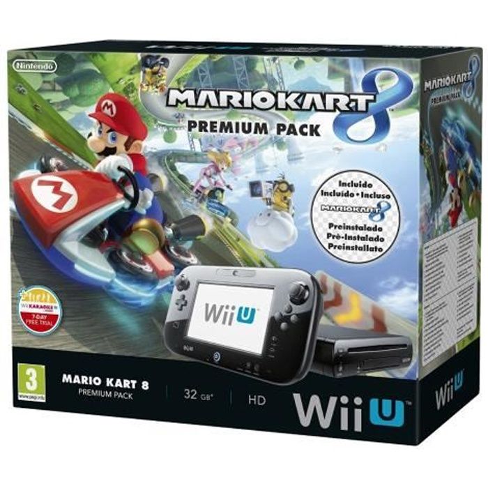 Console Wii U - Nintendo - Mario Kart 8 - 32 Go - Noir