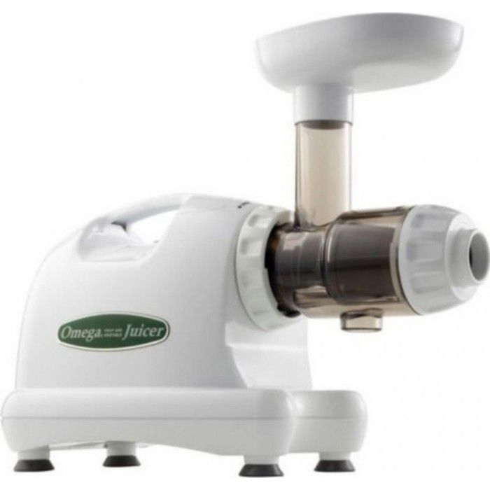 Extracteur de jus horizontal OMEGA 8224 - Blanc - 80 tours/min - 180W - Double tamis breveté - Garantie 15 ans - Omega
