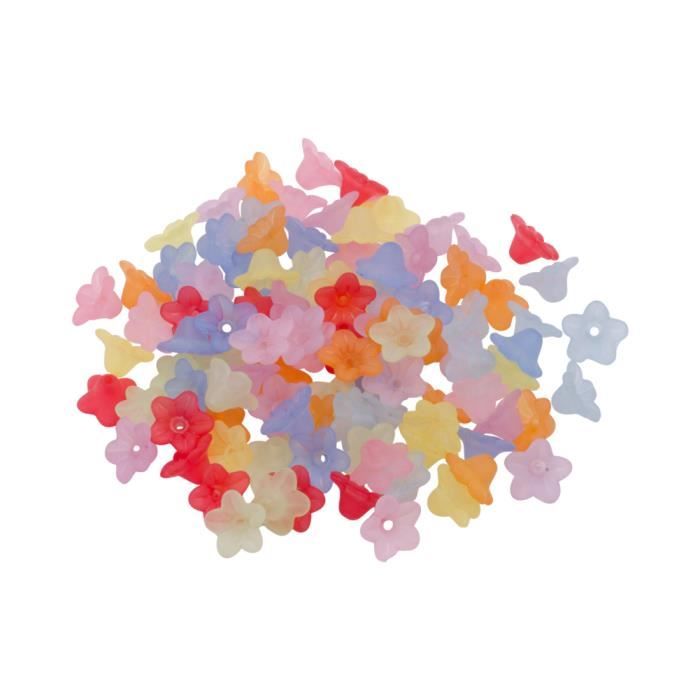 100PCS 15 mm Dépoli Acrylique Mélange de Couleur Feuille Perles pour Fabrication de Bijoux