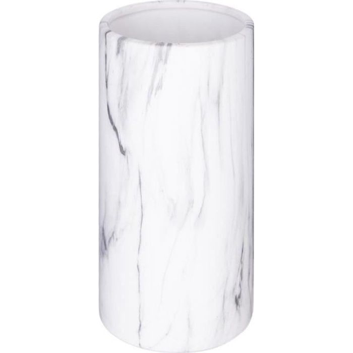 Vase Deco Cylindrique Effet Marbre 20cm Blanc Achat Vente