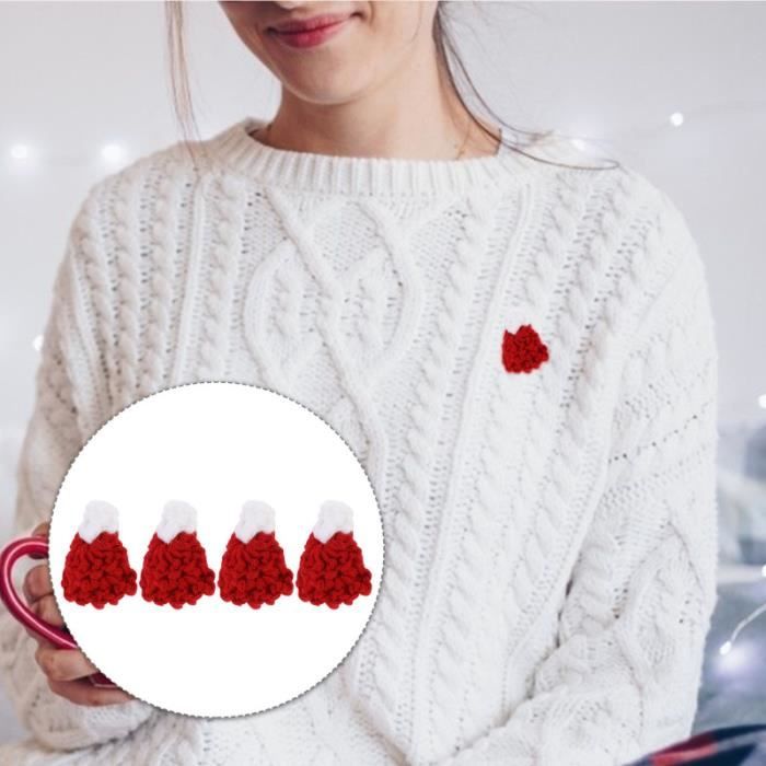 Lot De 24 Mini Bonnets De Noël En Tricot – 5 X 3,5 Cm – Déco Pour Bouteilles, Poupées, Succettes – Idéal Pour Fêtes Et Photos De Noël