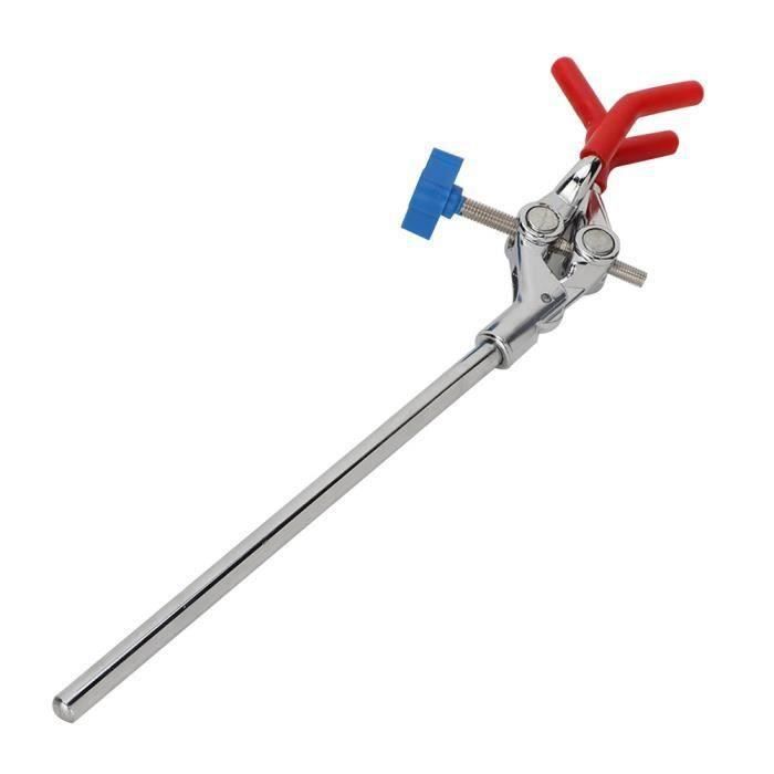 Vetreria Laboratorio Chimica Pince De Laboratoire Stonylab - Pince à 3 Broches Réglable Avec Support - Pour Verrerie Et Appareils Jusqu'à 87mm Support Pince Ajustable