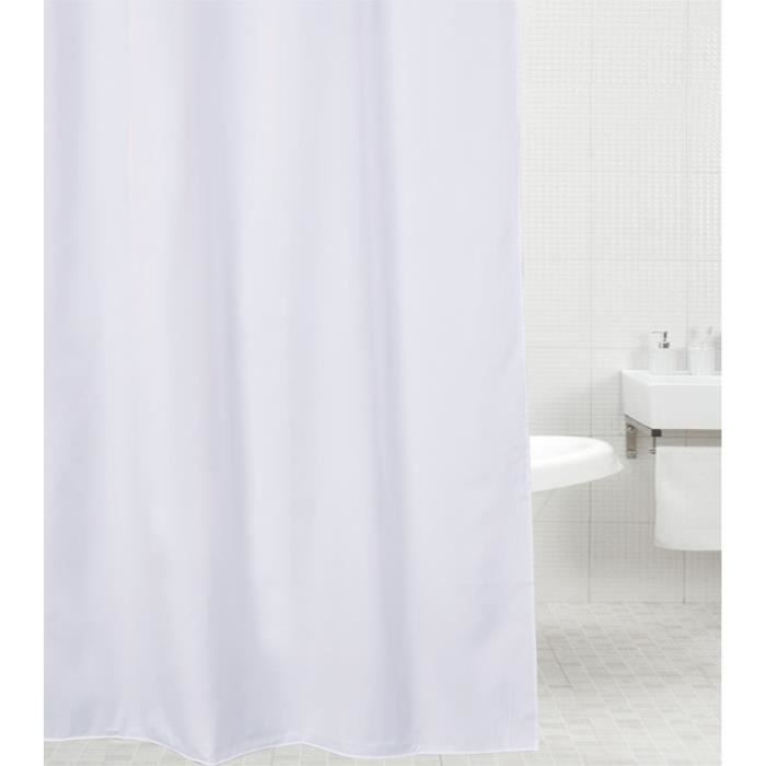 Récif Blanc Rideau de Douche 180 X 200 Cm Vinyle Blanc de Haute Qualité 