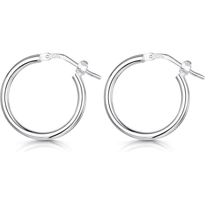 4 Crochets Créoles Argent Sterling 925 - 11,5mm - Pour Fabrication Bijoux DIY