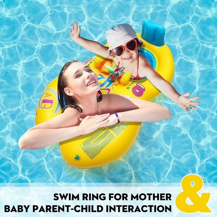 Anneau De Natation Bouee Siege Bebe Maman Gonflable De Securite Enfant Age 0 18 Mois Jouet Piscine Plage Pvc Jaune Bleu Cdiscount Jeux Jouets