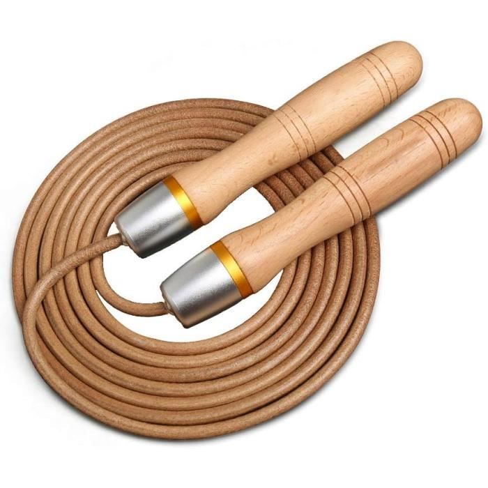 Corde à Sauter Cuir Lestable 500g - Entraînement Cross Training & Boxe Fitness