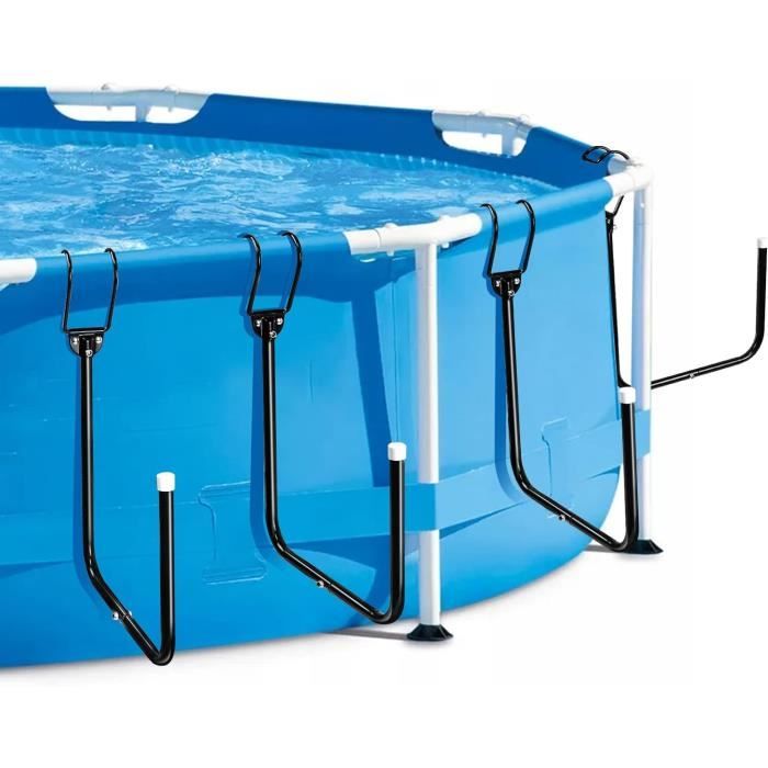 Lot De 4 Crochets Supports Bâche Solaire Piscine – Réglables, Solides Pour Ranger Couverture Hors Sol Sans Touche Le Sol