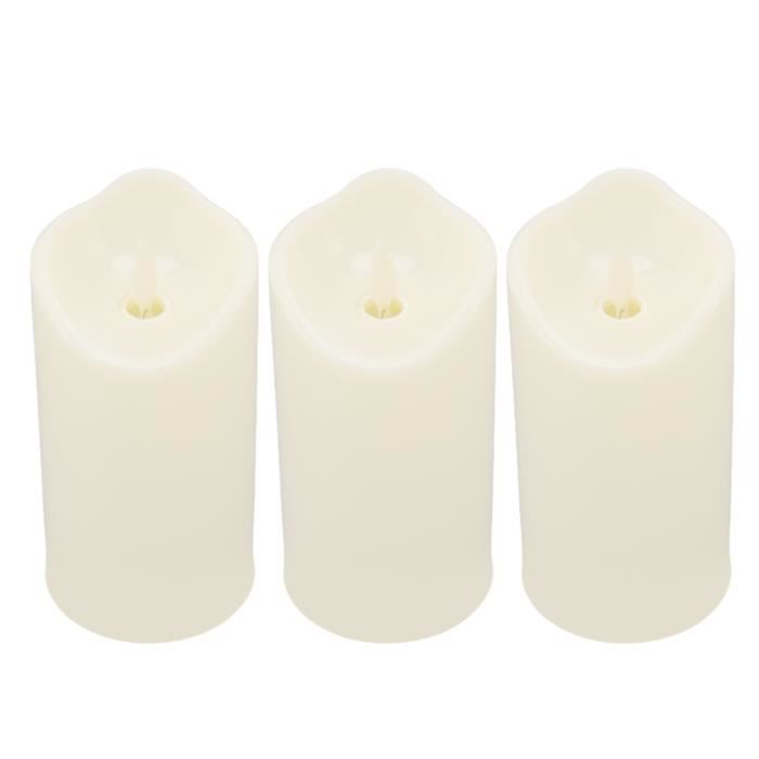 4 bougies LED coniques électriques blanches - Sans fumée, sûres et