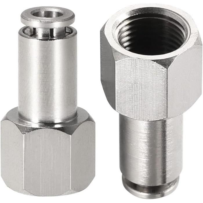4x Raccord Push-to-Connect G1/2 Femelle 8mm - Union Droite Pneumatique METERXITY