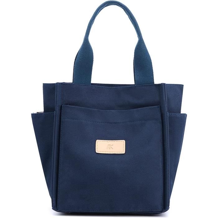 CORIOS Sac à Main Femme En Toile - Cabas Fourre-Tout Vintage, Grande Capacité, Pour Travail, Voyage, Shopping (Noir)