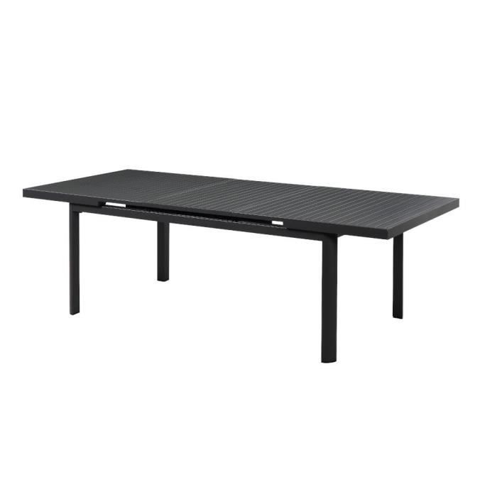 table de jardin extensible  en aluminium 180/240cm - anthracite - nauru