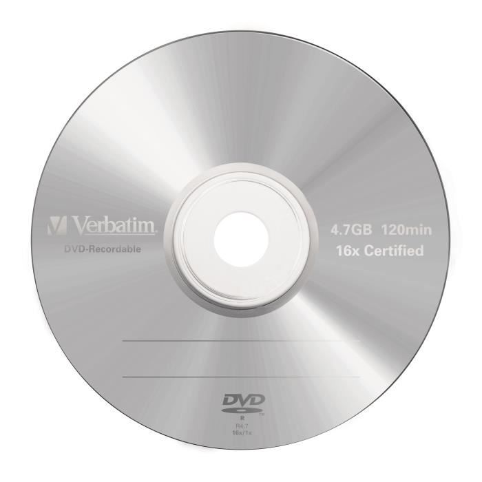 Verbatim DVD R 4.7 Go 16x par 5 boite - vue 10