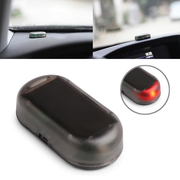 2X Alarme Factice Simulée D'Alarme Solaire De Voiture Anti- LED Lampe De Sécurité Clignotante