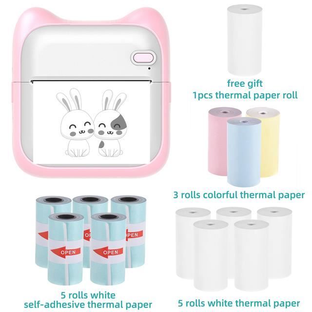 Mini Imprimante Photo De Poche, Machine D'Impression Thermique Portable, 203Dpi, Connexion Bt
