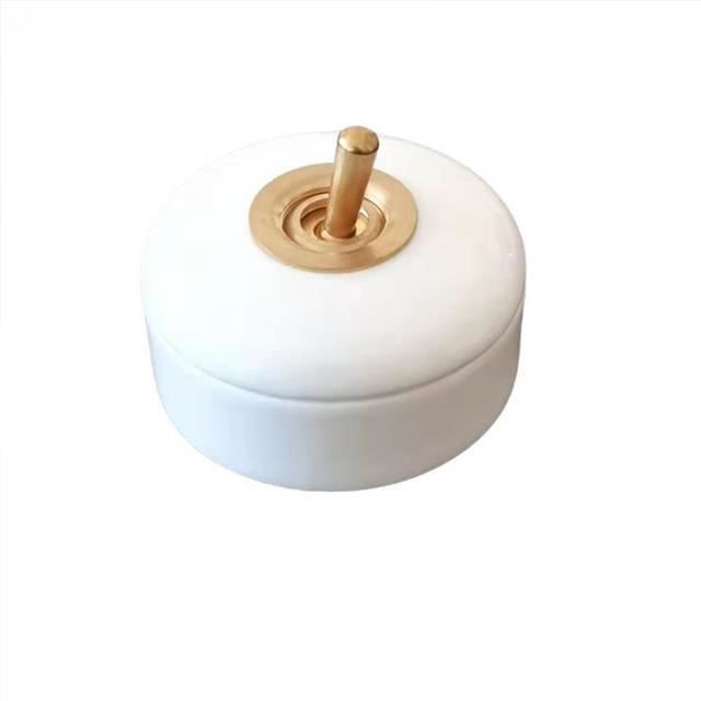 Interrupteur Double Porcelaine Rétro Blanc - Série QR1 Pour Montage Apparent - 250V 10A