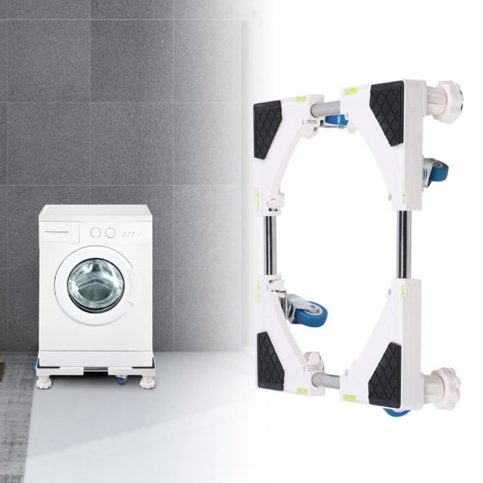 support de réfrigérateur multifonction réglable avec 4 pieds solides pour machine à laver réfrigérateur et sèche-linge Base de machine à laver 