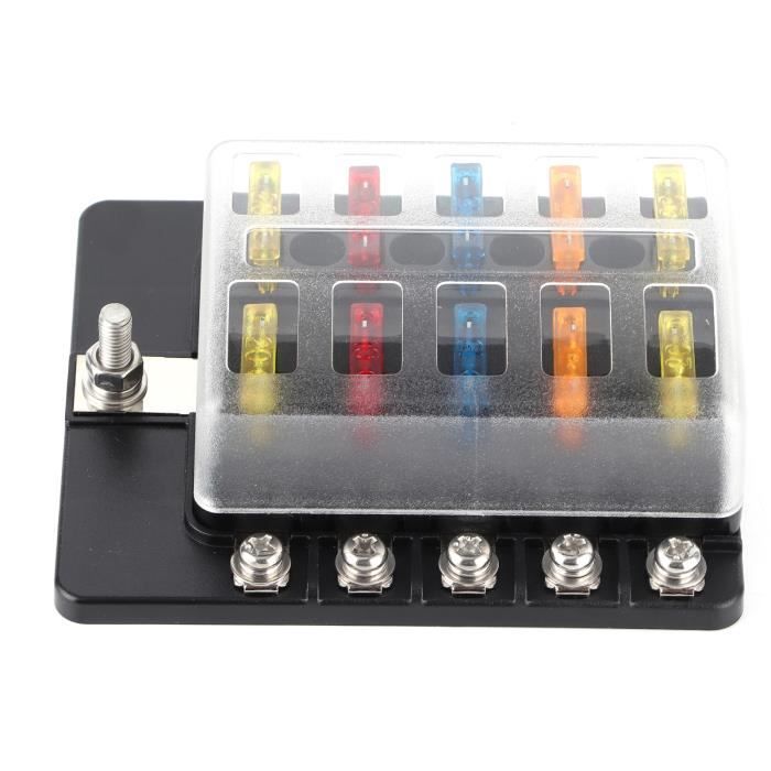 ZJCHAO 10‑Way Fuse Box, Safety Corrosion Protection Fit Marine Grade
