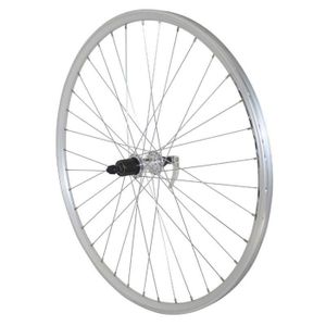 Roue Arrière Schürmann YAK19 28 Pouces 7 Vitesses – Jante Double Paroi Argentée