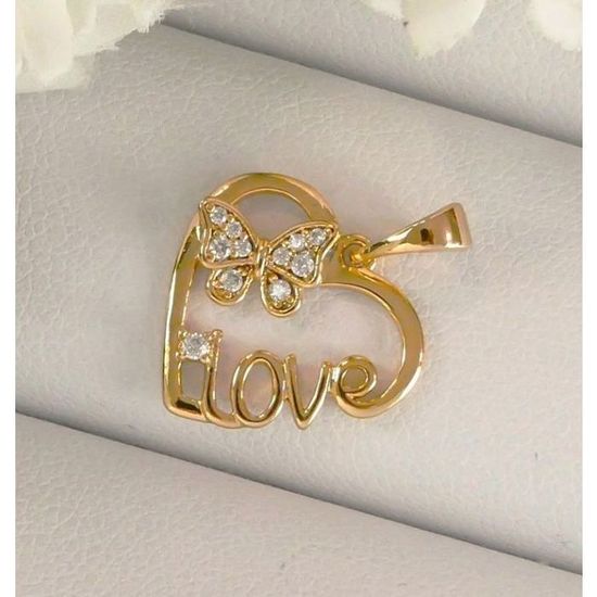 Collier Femme Papillon En Porcelaine Blanche Et Dorée, Avec Cristal, Pendentif Mi-long