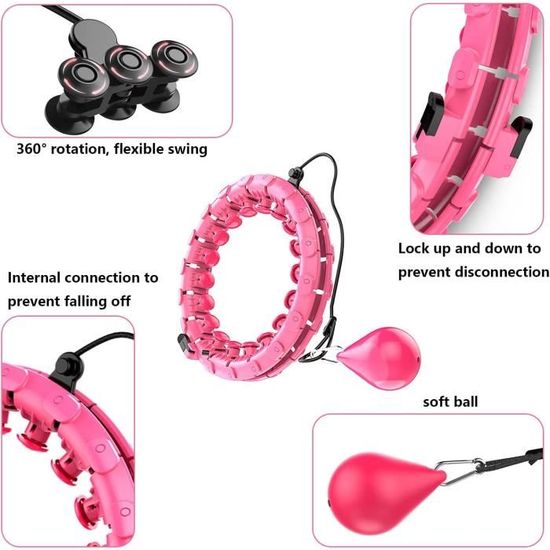 Oulesvte Cerceau Hula Hoop Intelligent 95-138 Cm – Silencieux, Massage 360°, Écran LED, Fitness Débutant & Confirmé