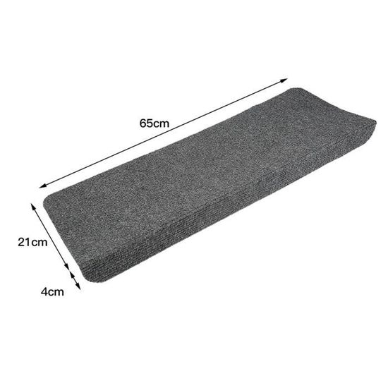 BEQHAUSE Lot De 15 Tapis D'Escalier Antidérapants – 71x23 Cm – Lavables En Machine – Doux Et Silencieux – Polyester Avec Dos TPE