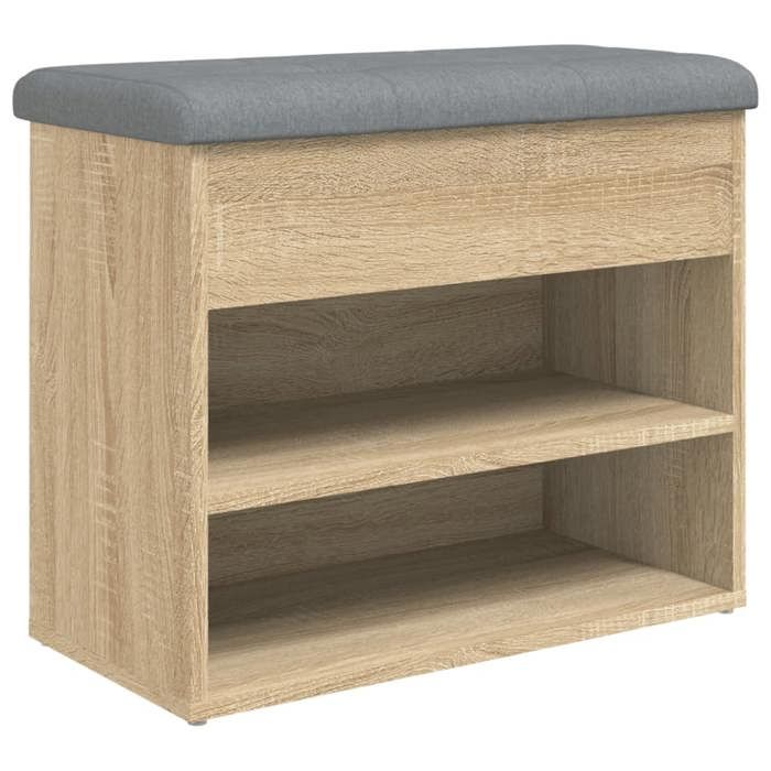 Banc à Chaussures Avec Rangement Intégré - Design élégant, 4 Compartiments, Dimensions 105x35x35 Cm - Gris Béton - 8