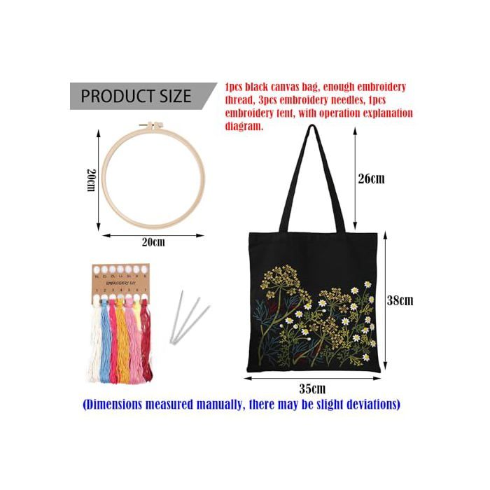 Kit De Broderie Pour Sac Fourre-tout En Toile Avec Motif Pour Débutants, Kits De Loisirs