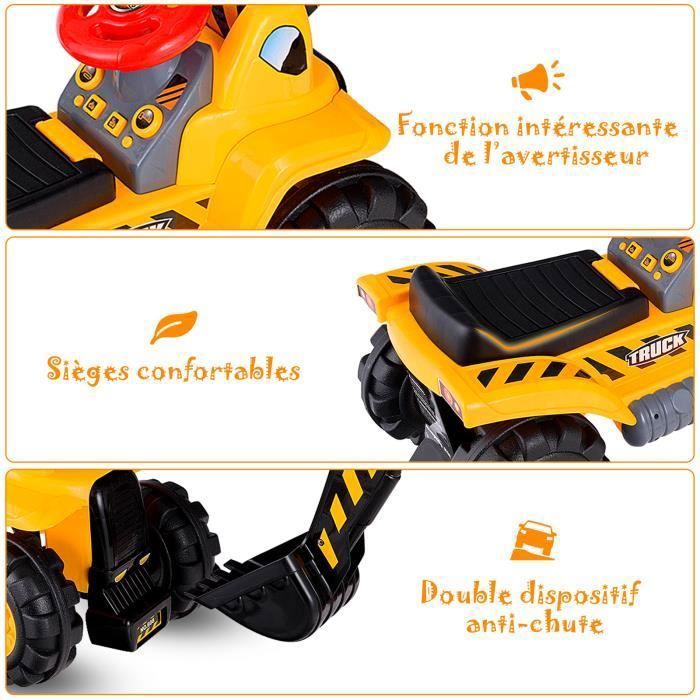 DREAMADE Pelleteuse Électrique 6V Enfant 3+Ans avec Godet Réglable,Excavatrice Autoportée avec