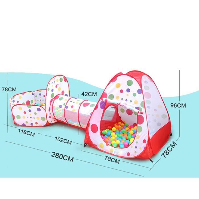 Tente à Balles Pour Enfants – 300 Balles Incluses – Dimensions 120 X 120 X 90 Cm – Pliable Et Lavable
