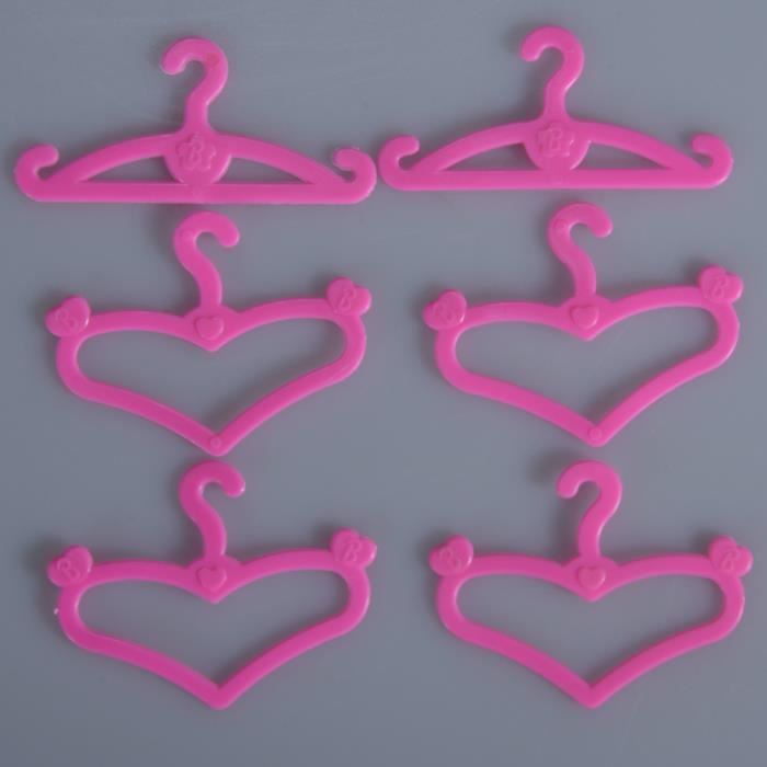 50 pcs en plastique rose cintres pour Barbie poupee robe vetements accessoires melanges motifs aleatoires Cdiscount Maison