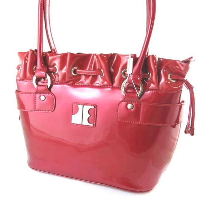 Sac Cuir Jacques Esterel vernis 37x26x14 cm Jacques ESTEREL N9688 Rouge Cdiscount Bagagerie Maroquinerie