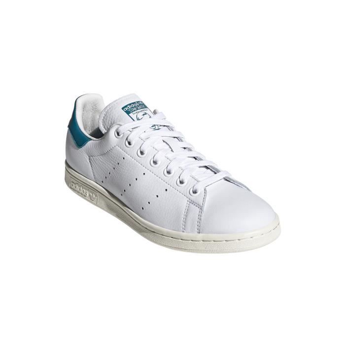 Basket adidas Originals STAN SMITH Femme Blanc ADIDAS ORIGINALS Lacets Cuir Adulte Plat Blanc Cdiscount Chaussures